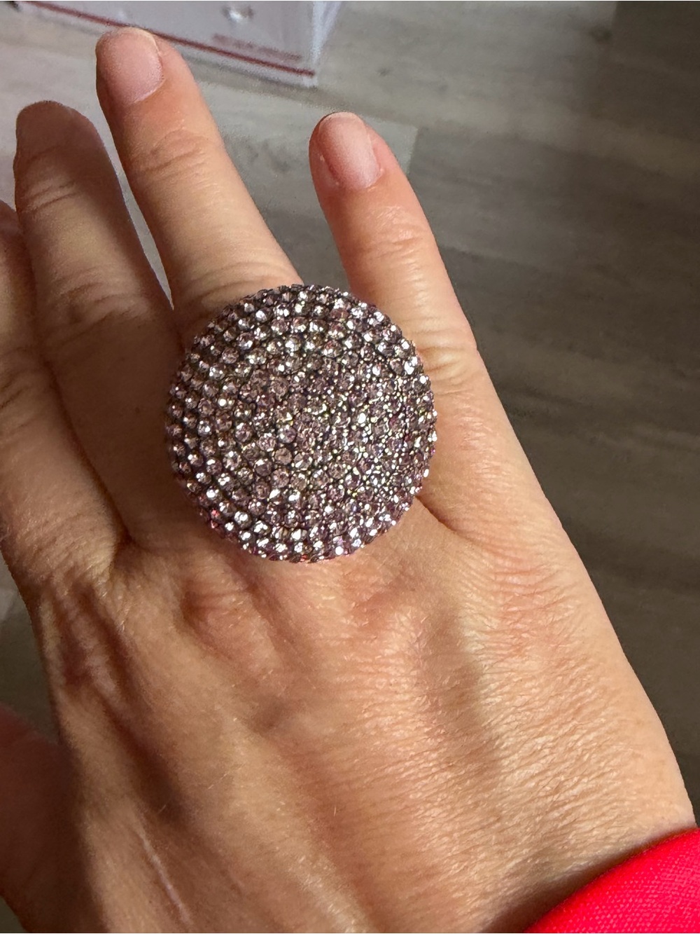 Sparkling Purple Crystal Dome Cocktail Ring - Women Jewelry